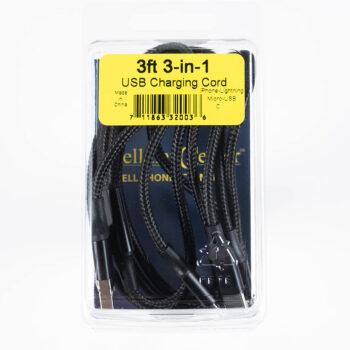 3ft 3-in-1 Charging Cord (Blister Pack)