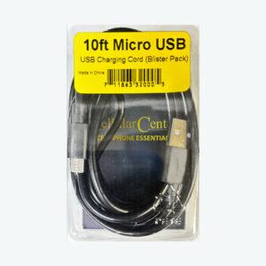10ft Mirco-USB Charging Cord (Blister Pack)
